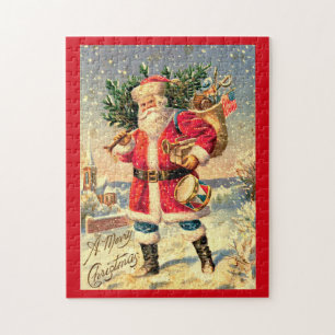 Vintage Santa Delivering Toys Jigsaw Puzzle