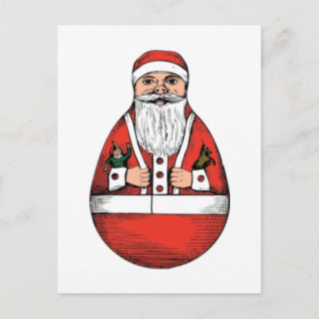 Vintage santa egg holiday postcard (Front)