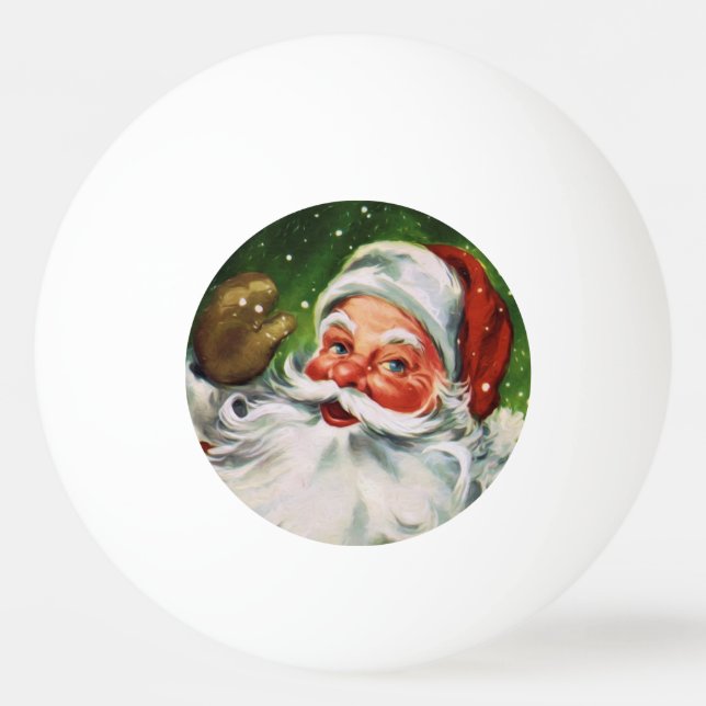 Vintage Santa Face 1 Ping Pong Ball (Back)