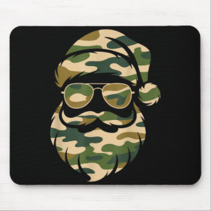 Vintage Santa Face Camouflage Christmas Xmas Camo Mouse Pad
