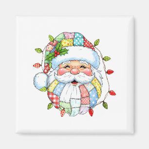 Vintage Santa Face Funny Santa Xmas Lights Christm Magnet