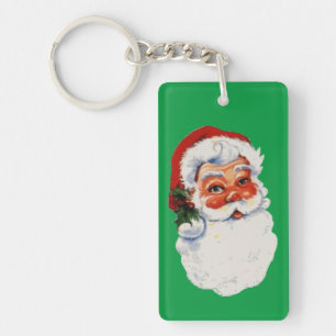 Vintage Santa Face Keychain