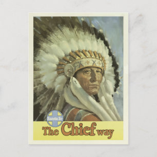 Vintage Santa Fe New Mexico The Chief Way Postcard