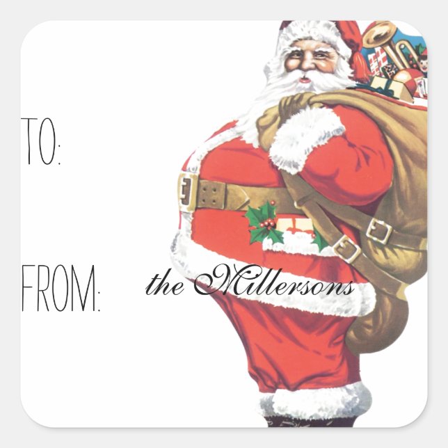 Vintage Santa Gift Tag (Front)