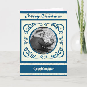 Vintage Santa Granddaughter Christmas Holiday Card
