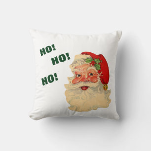 Vintage Santa Ho! Ho! Ho! Throw Pillow