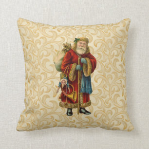 Vintage Santa Holding Staff pillow