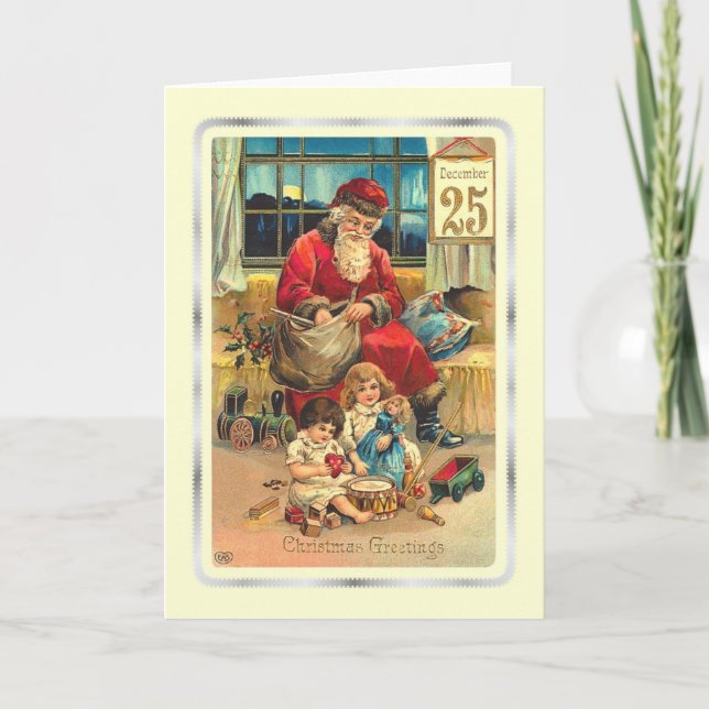 Vintage Santa Holiday Card (Front)