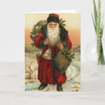 Vintage Santa Holiday Card<br><div class="desc">Vintage Antique Victorian Christmas Cards - please feel free to add your own holiday message.</div>