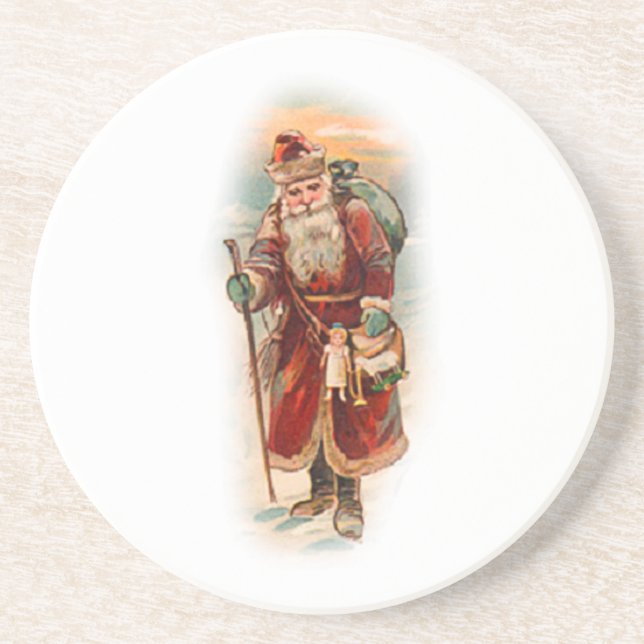 Vintage Santa Holiday Coaster (Front)