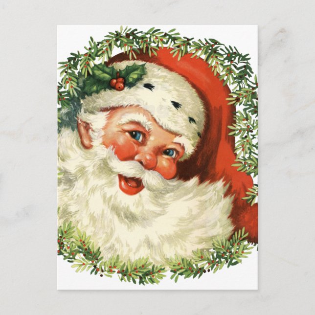 Vintage Santa Holiday Postcard (Front)