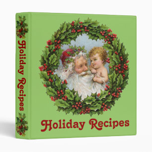 Vintage Santa Holiday Recipe Binder