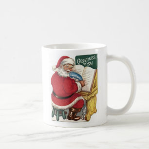 Vintage Santa Making a List Cup