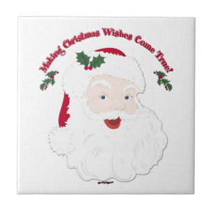 Vintage Santa Making Christmas Dreams Come True! Tile