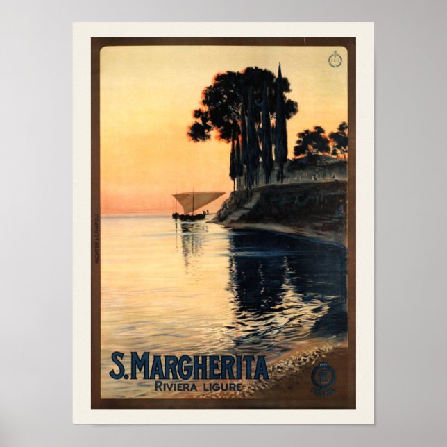 Vintage Santa Margherita Travel Advertisement Poster (Front)