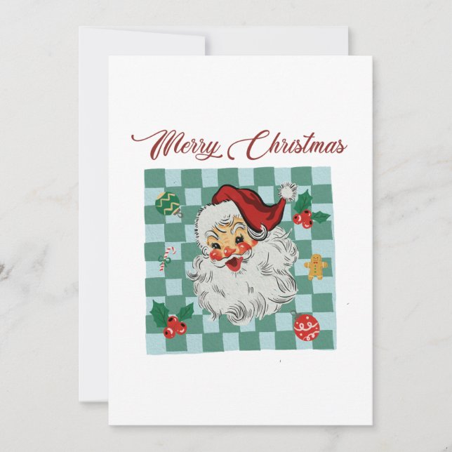 Vintage Santa Merry Christmas Design Invitation (Front)