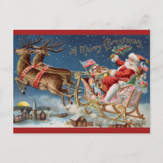 Vintage Santa Merry Christmas Postcard