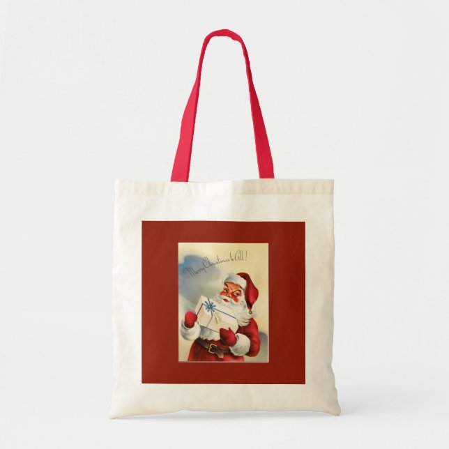 Vintage Santa Merry Christmas to All Tote Bag (Front)
