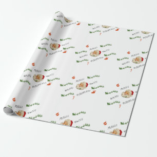 Vintage Santa Merry Christmas Wrapping Paper