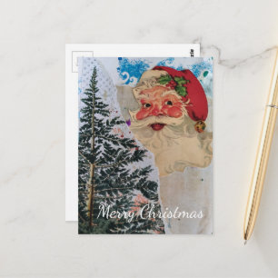 Vintage Santa Mixed Collage Merry Christmas Postcard