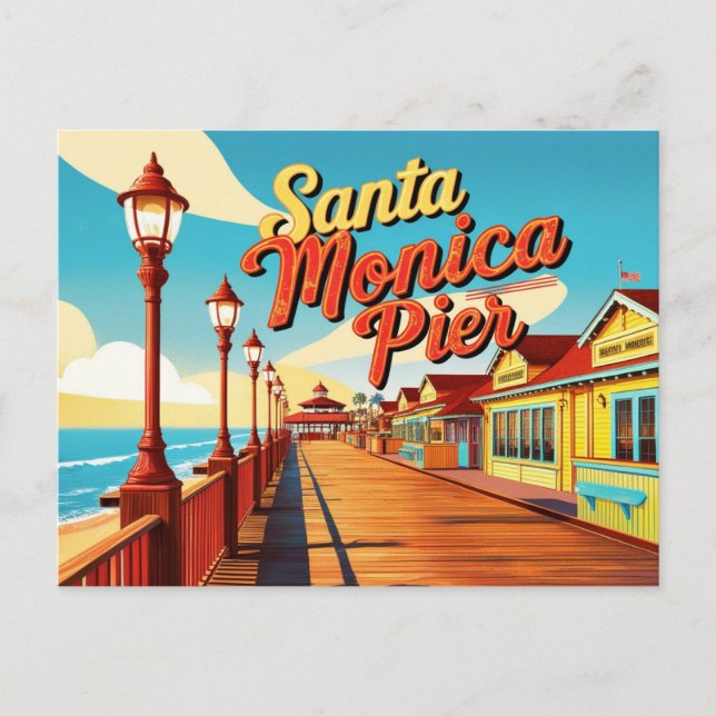 Vintage Santa Monica, California Postcard (Front)