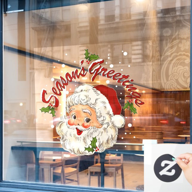 Vintage Santa No 1 Window Cling (Cafe Window)