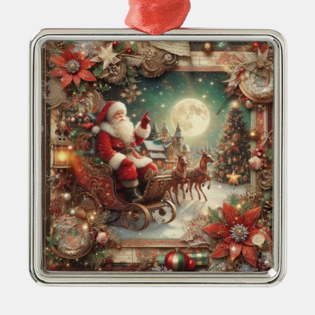 Vintage Santa Ornament (Front)