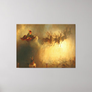 Vintage Santa Over Rhode Island Canvas Print