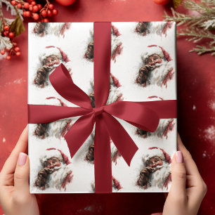 Vintage Santa Photo Christmas Wrapping Paper