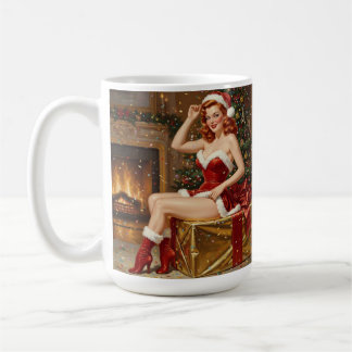 Vintage Santa Pin-up Art Coffee Mug