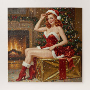 Vintage Santa Pin-up Art Jigsaw Puzzle