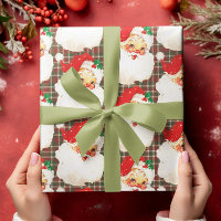 Vintage Santa Plaid Christmas Festive