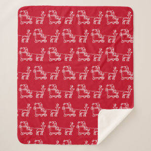 Vintage Santa Red Festive Jolly Classic Retro Sherpa Blanket