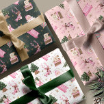 Vintage Santa Retro Pink Christmas Custom Monogram Wrapping Paper Sheet<br><div class="desc">Add a whimsical touch to your holiday wrapping with this exquisite custom monogram three sheet wrapping paper sheets. Each sheet is adorned with hand-painted watercolor illustrations featuring various vintage-inspired elements. At the centre, a charming vintage pink typewriter and pink mailbox set the scene, surrounded by a festive Christmas tree and...</div>
