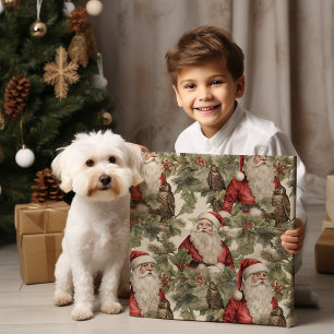 Vintage  Santa Retro Wrapping Paper