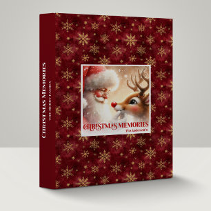 Vintage Santa Rudolph Holiday Memory Book Album Binder