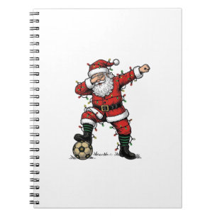 Vintage Santa Soccer Christmas Sports Shirt_1 Notebook