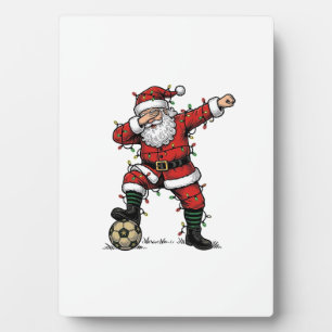 Vintage Santa Soccer Christmas Sports Shirt_1 Plaque