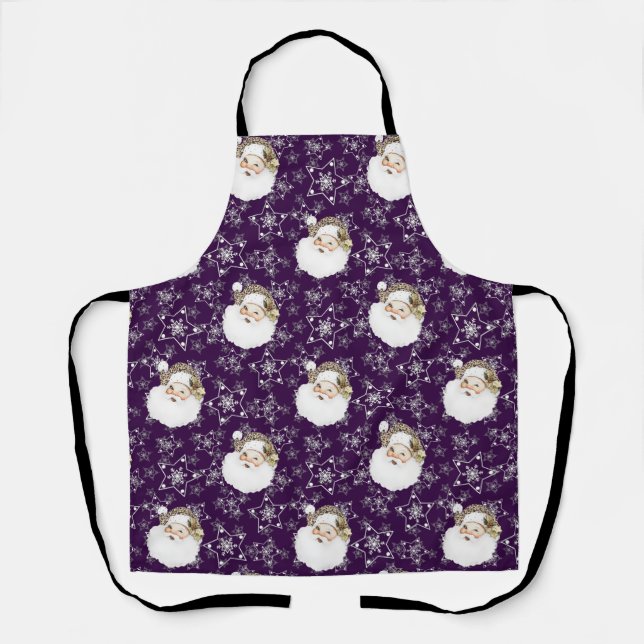 Vintage Santa & Stars Apron (Front)