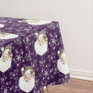 Vintage Santa & Stars Tablecloth