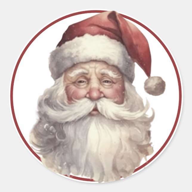 Vintage Santa Sticker (Front)