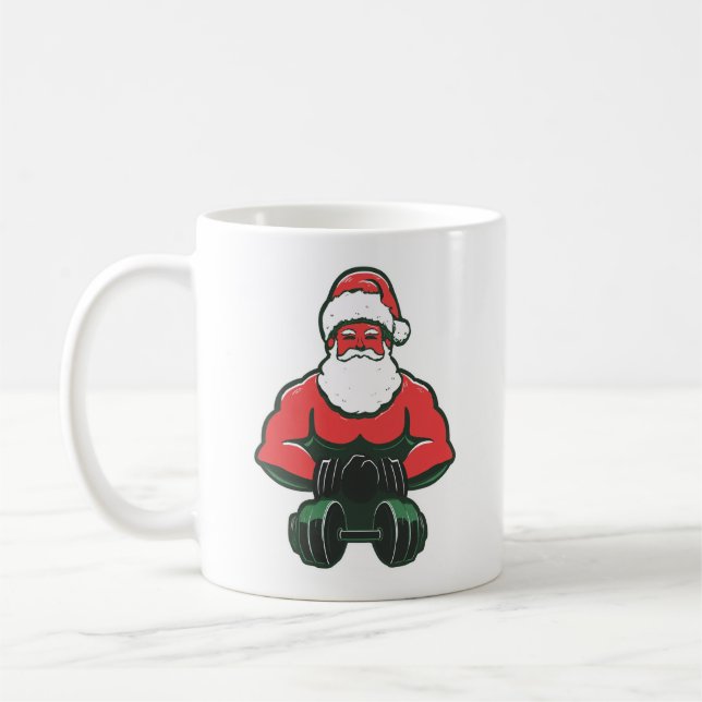 Vintage Santa Strongman – Muscular Santa Coffee Mug (Left)
