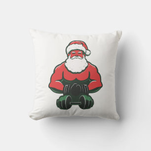 Vintage Santa Strongman – Muscular Santa Throw Pillow