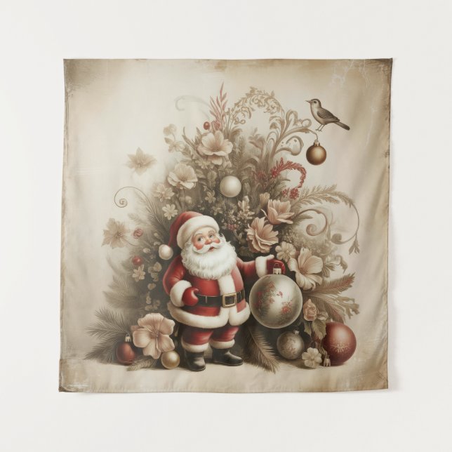 Vintage Santa Tapestry (Front)