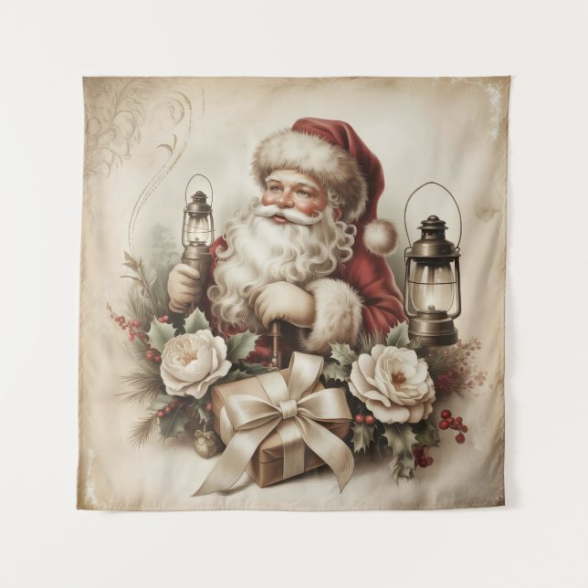 Vintage Santa Tapestry (Front)