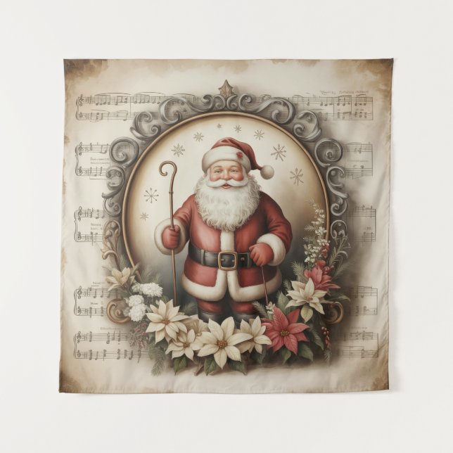 Vintage Santa Tapestry (Front)