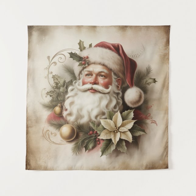 Vintage Santa Tapestry (Front)