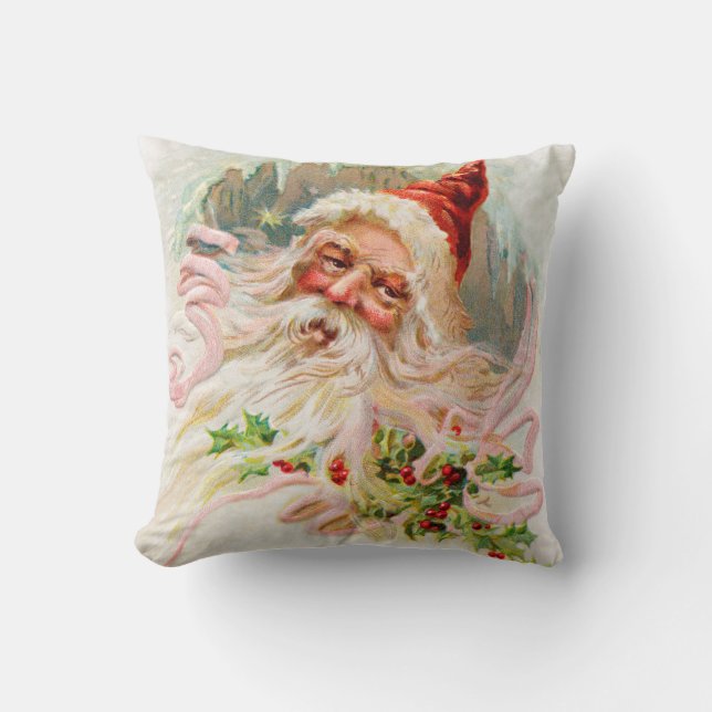 VINTAGE SANTA THROW PILLOW (Front)