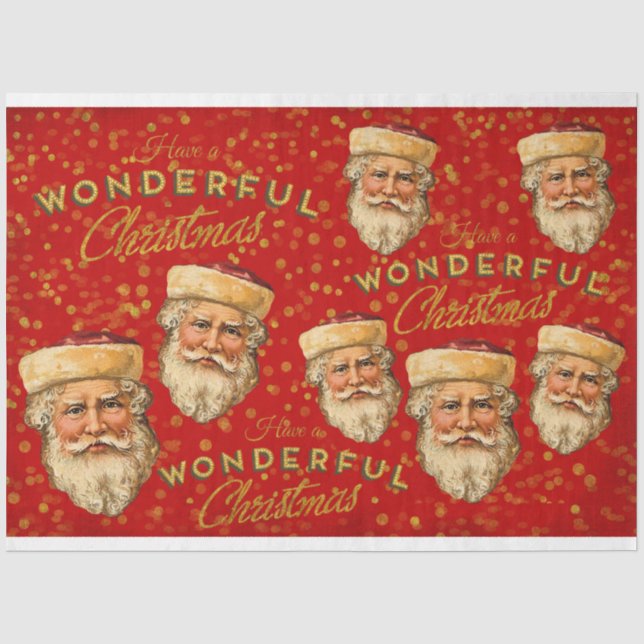 Vintage Santa Tissue Paper (Front)