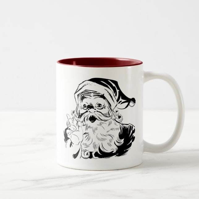 Vintage Santa Two-Tone Coffee Mug (Right)